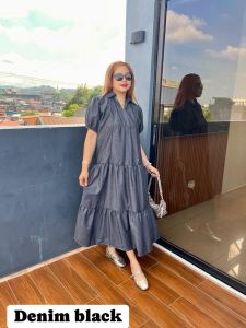 TAYLOR MAXI DRESS FOR WOMEN PLUSSIZE| DENIM FABRIC| FIT LARGE UPTO 2XL