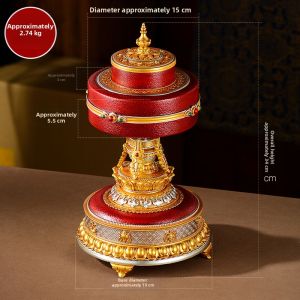 ZANGCUN | Prayer Resin Eight Auspicious Signs Rotating Cylinder