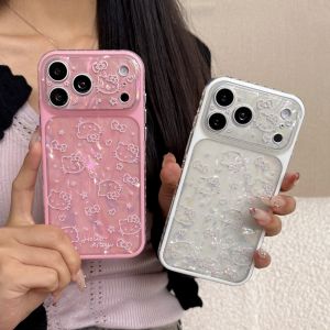 Sanrio | Cute Cartoon White Lines Sanrio KT Shockproof Phone Case For iphone 17 16 15 Pro Max 17 Pro Camera Lens Protective Cover Funda
