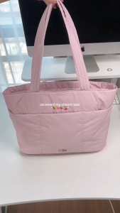 BAGSMART New Tote Bag Puffer Waterproof Compartment Shoulder Bag 14" Fashion Handbag for Travel