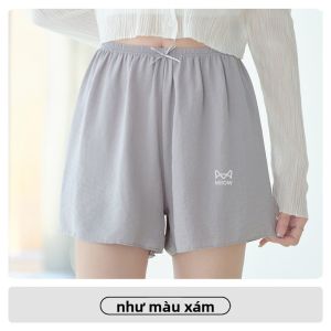 MiiOW | Quần lót nữ Ice Silk mùa hè mát mẻ quần lót mềm mại màu trơn an toàn quần lót ngắn quần lót thoải mái cho phụ nữ