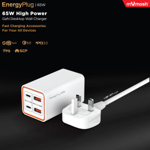 MYMOSH 65W HIGH POWER GAN DESKTOP WALL CHARGER QC5.0 PD3.0 PPS MULTI PORTS LIGHTWEIGHT DESIGN