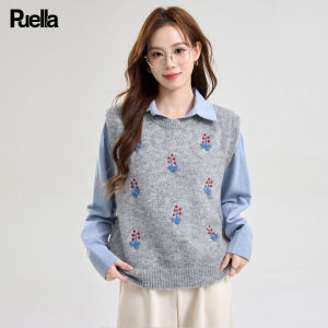 puella | Fashion Knitted Vest with Embroidery Shirt Female