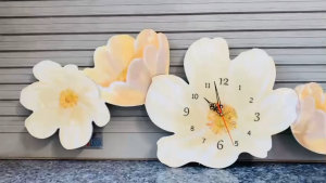 (ẢNH CHỤP) Tranh đồng hồ đèn hoa tulip 12 trang trí decor quà tặng tân gia khai trương