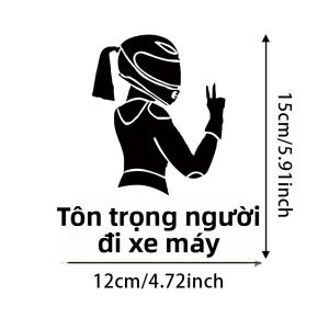 Lady Bikers Vinyl Decal 12x15cm Nhãn Dán PVC Chống Thấm Nước Cho Xe Máy Mũ Bảo Hiểm Xe Tải - Thiết Kế Hoạt Hình Dành Cho Người Đam Mê Cưỡi Ngựa