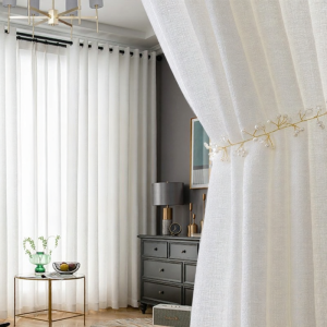 Privacy Sheer White Hook Type Curtains