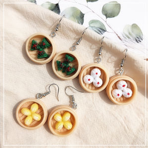 ต่างหูรูปขนมจีน ขนมปังหมัก ขนมปังไข่ต้ม ต่างหูรูปขนมจีน ต่างหูรูปขนมจีนสดใหม่ สไตล์หวาน ต่างหูรูปขนมจีนไข่ต้ม