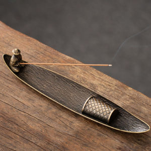 Creative Incense Holder Aromatherapy Ornament Incense Holder Boat Old Men Fishing Japanese Style Incense Stick Burner Home Decor