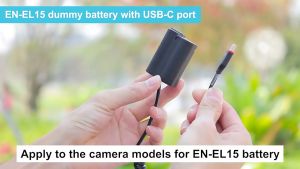 [KingMa] EN-EL15 Dummy Battery to USB Type-C for Nikon D7100 D800 Z6 Z7 and more using ENEL15 Batteries