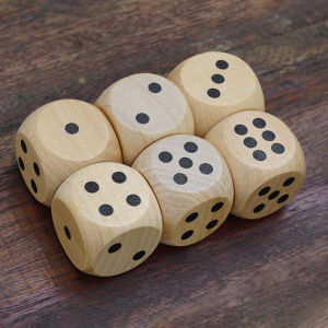 Solid Wood Hand-painted Dice 2.5cm