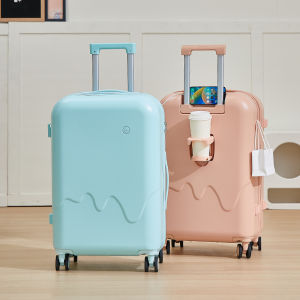 Childrens Carry-On Suitcase with Seat Password Lock Durable Luggage Cute Style for Travel And Flight Polyester Interior