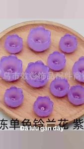 DIY hoa nhiều màu sắc(15*17mm) làm từ acrylic có 2 lỗ dưới đáy tự làm bằng hạt cườm phụ kiện trang sức bán sỉ
