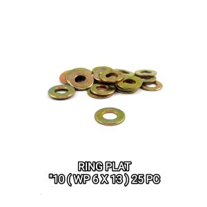 Ring Plat "10 (WP 6 X 13) Harga Per Pak Isi 25 - Reng Plate Pelat Washer Kunci 10 Diameter 6mm x 13mm Tebal 1mm