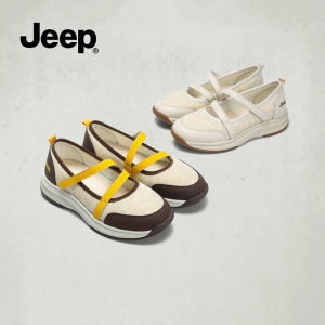 Jeep Mary Jane Womens Shoes 2025 New Fashionable and Versatile One Step Shoes Comfortable and Non tiring Thick soled Walking Shoes