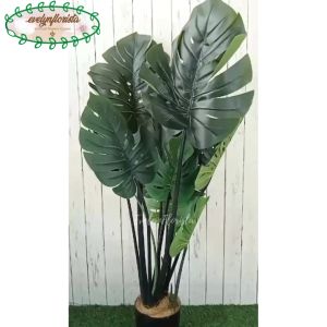 Pohon Hias Monstera T120 Latex Artificial Pot Dasar HItam Dekorasi Sudut Ruang Aesthetic