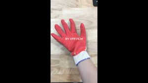 COMBO 10 đôi Găng tay phủ cao su 1 mặt Găng tay nhúng sơn đỏ găng tay bao tay phủ sơn đỏ