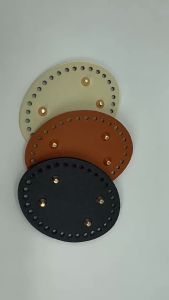 PU Leather Bag Bottom 1PC Lightweight Colorful Rivets Baseplate for Handmade Woven Bag DIY Art Projects