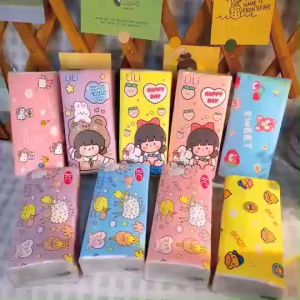 ทิชชู่ กระดาษทิชชู่ อเนกประสงค์ หนา 3 ชั้น ซึมซับน้ำดี ไร้ฝุ่น ไม่เป็นขุย ทิชชู่แห้งขนาดพกพา ห่อลายการ์ตูน คละสีคละลาย พร้อมส่งในไทย!!!