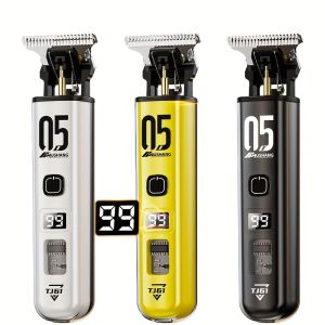 Professional mens electric hair cutter set 1 piece with LED display screen mens electric shaving blade gap free hairdressin