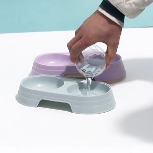 ชามน้องหมา น้องแมว มีสองช่องสีสันสะดุดตา สดใสน่ารัก สินค้าราคาประหยัด สินค้ามีคุณภาพ