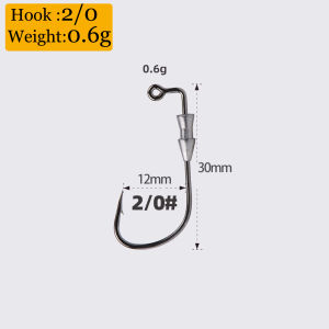 Mr.Lurion 10/30pcs 0.6g 1g Hover Strolling Hook Jig Head Mid Stroll Hook Fishing Rig Hooks For Soft Lure Baits Small Minnows