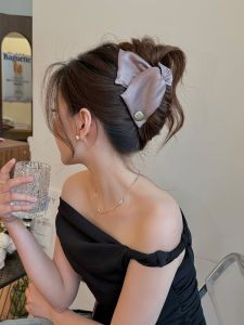 Retro Satin Letter Design Hair Claw Clamp