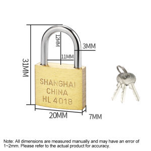 Copper Padlock  Small Locks for Luggage Case Locker Home Improvement Hardware 20mm 25mm 30mm 40mm 50mm Include 3Keys