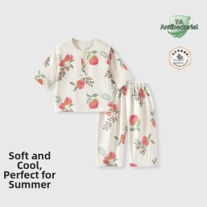 CAIYINGFANG | Summer Thin Separates Set for Infants Long Sleeve 7/8 Pants Home Wear
