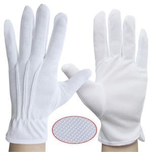 2/6Pairs White Gloves With Non-slip Dotted Parades Gloves Marchings Band Etiquette Gloves For Jewelry Formal Event Men Women