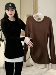 Spring French Style High-end Women Tshirt Long Sleeved
