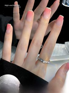 MONLEYTA | Wearable Manicure Nail Patches Summer New Style Short Medium Long Ice Transparent Color French Style Finished Product