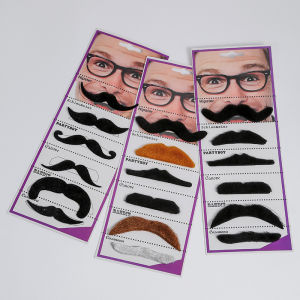 36Pcs/Set Novelty Fake Mustaches Self-Adhesive False Beard for Halloween Costume Party Cosplay Masquerade Photo Props Funny