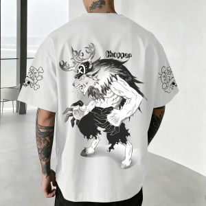 One Piece Luffy Printed Cotton Short-sleeved American Loose Mens And Womens 2025 Summer Breathable Sports Round-neck T-shirt