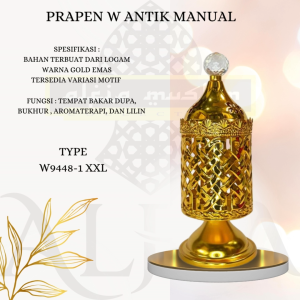 Tempat Bakar Dupa mabkharah Bulat Bahan Logam Warna Emas