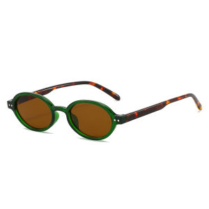 JN IMPRESSION Retro oval fashion glasses simple small frame versatile round contrast cross-border sunglasses for women