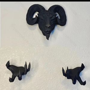 HUIYANGXU | Devil Ram Head 3-piece Set Wall Hanging Decor Resin Halloween