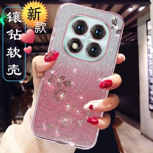 Luxurious Glitter Diamond Womens Edition Ultra-Thin Silicone Case for Redmi Note14 pro Full Cover Protection Transparent Diamond Anti-Fall 5G Compatible