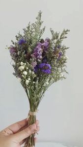 ช่อดอกไม้แห้ง ช่อสแตติสม่วง แจกันดอกไม้ ดอกไม้แห้ง DIY ตกแต่ง พร้อพถ่ายรูป Flower Bunch