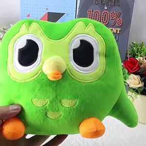 Bandai | Green Duolingo Owl Plush Toy Duo Plushie Of Duo The Owl Cartoon Anime Owl Doll Soft Stuffed Animal Toy Children Birthday Gift