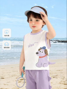 CUTEPANDAS | Áo Vest Mùa Hè Thoáng Khí 100% Cotton Cho Trẻ Em