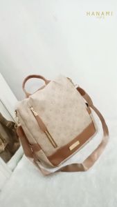 HANAMI Tas Ransel Wanita Terbaru Cantik Remaja TA1098B7 Kekinian Terbaru Kulit Motif Cantik Marika