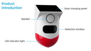 Tuya เซ็นเซอร์จับความเคลื่อนไหว Wi-Fi กันฝนได้พร้อมโซล่าร์และลำโพงไซเรนในตัว-Solar Outdoor PIR
