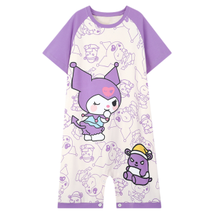 MiiOW | Pure Cotton Cat Girl Childrens Sleepwear Short Sleeve Romper Suit Cartoon Little Girl Home Clothes Breathable Comfortable