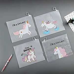 MT - POUCH ZIPLOCK TRANSPARAN UNICORN / TAS ORGANIZER KARAKTER UNICORN ZIPPER