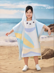 SHI YUE JIE JING | Windproof Quick-Drying UV-Protective Kids Swimming Poncho