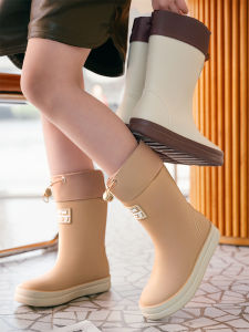 Childrens Rain Boots High Tube Waterproof Non-Slip Outdoor Shoes for Boys And Girls Toddler Baby Booties Comfortable PVC Material