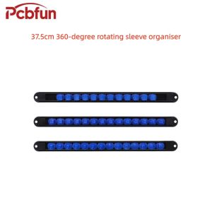 37.5cm Socket Organiser 360-Degree Rotating Portable Socket Storage Rack 1/4-inch 3/8-inch 1/2-inch Guide Rail Organiser