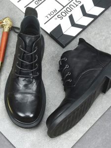 Giày Bốt Martin Nam Thường Ngày Thoải Mái Đa Năng Phong Cách Công Sở Chelsea Giày Bốt Da Bò Nguyên Chất Mùa Thu Đông