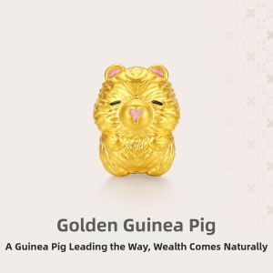 Gold Guinea Pig Charm Beads