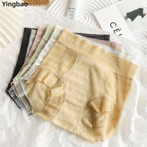 Yingbao eo cao đồ lót ren cho phụ nữ quần lót quyến rũ liền mảnh phụ nữ căng đầy đủ bảo hiểm tóm tắt cỡ lỡn